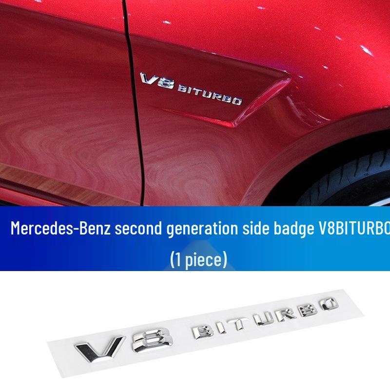 Эмблема V8 Biturbo Модифицированная V12 Боковая Литеры Автомобиля Объем Двигателя