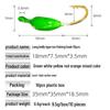 Winter Barbed Mini Lure: Long Body Ice Fishing Hook with Colored Lead Head and Upward Facing Design