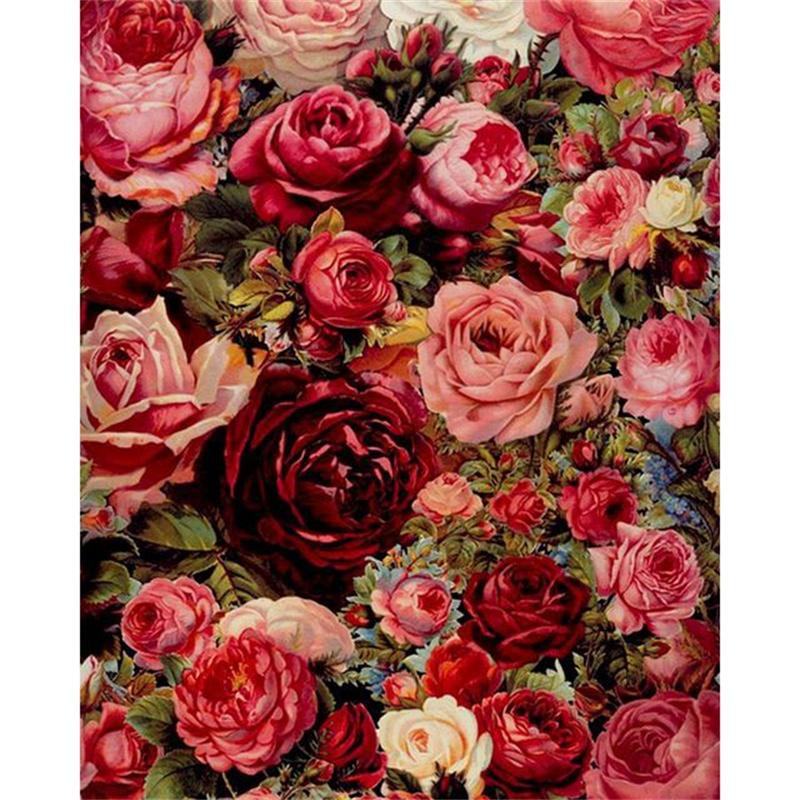 5D DIY Diamond Painting Flowers In Oil Painting Diamond Embroidery Cross Stitch Kit Full Rhinestone Mosaic Home Decor
