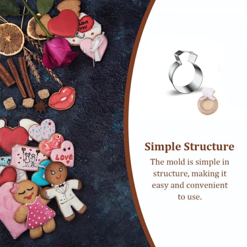 EDHUUJSI Love Wedding Theme Cookie Cutter DIY Baking Accessories Dessert Making Tools Sugarcraft Modeling Accessories, Ring
