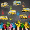 144 Pcs School Bus Bulletin Board Cutouts with 300 Adhesive Dots, Yellow Bus Party Bulletin Board Classroom Decoration for Teacher Student Back to