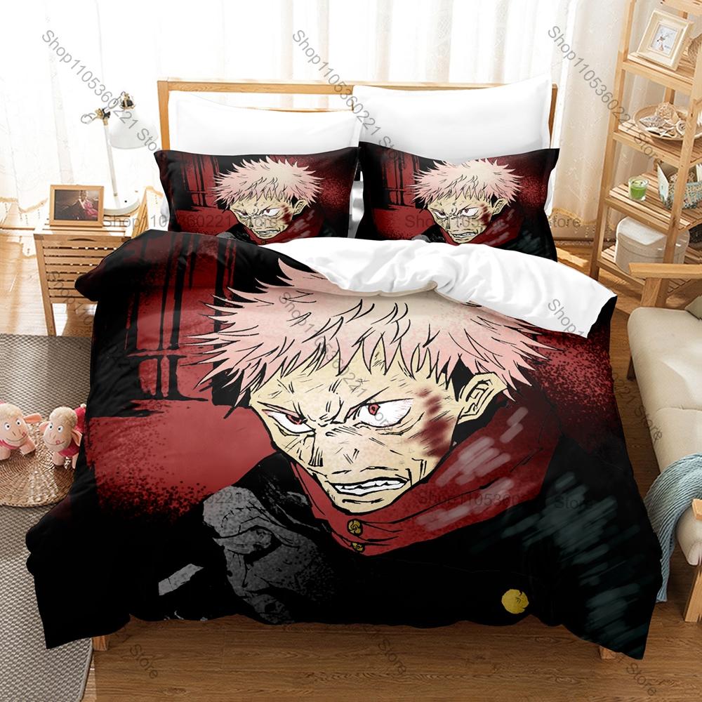 Cool Nanami Kento Blonde Suit Leopard Tie Cleaver Sunglasses Duvet Cover + 2 Pillowcases Dark Shonen Anime Bed Linen