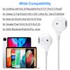 Wired Earphones with Compatible with iPad Air iPad 10th iPad Mini Galaxy Fold Google Pixel Xiaomi 11T and Noise Deep Call White Type-C Mic, 4/5,