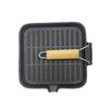 1PC Frying Panv Cast - Iron Folding - Handle Square Striped Steak Frying Pan 20CM/24CM Tools Kitchen,Dining Cooking Parts