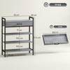 4-Tier Shoe Rack, Hallway Shelf for Up To 9 Pairs of Shoes, Particleboard, Metal, Grey