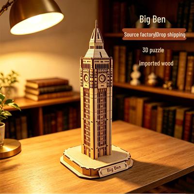 Wooden 3D Big Ben Puzzle - DIY Assembly Model Ornament