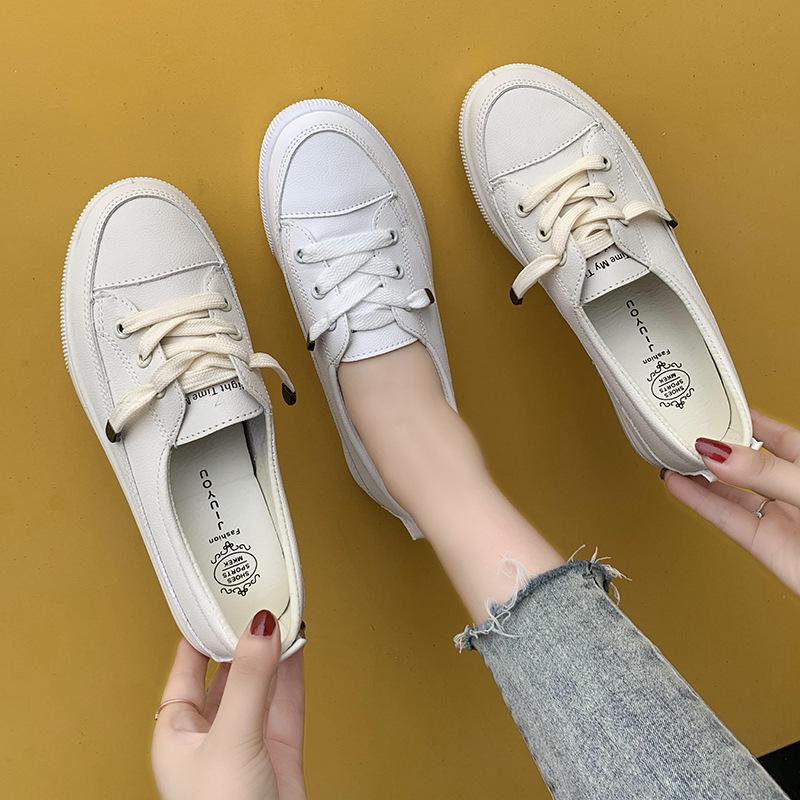 Spring Autumn Trendy White Shoes Fashion Minimalist Flat Casual Comfort Board Footwear Lightweight Versatile Ladies Shoes