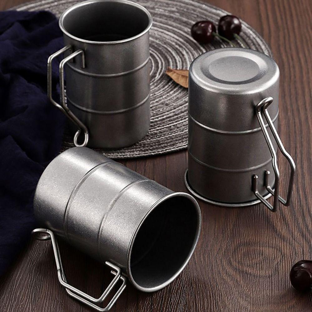 Folding Handle Camping Mug Portable Design Beer Mug Water Cup Retro Mug Outdoor Camping