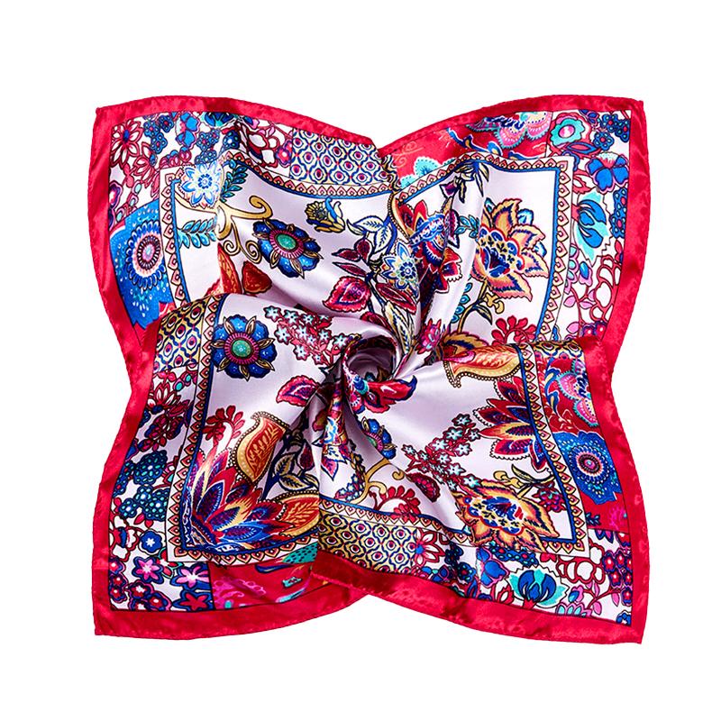 1Pc Square Flight Attendants 50x50CM Elegant Women's Scarfs Fashionable Hijab Bandana Polyester