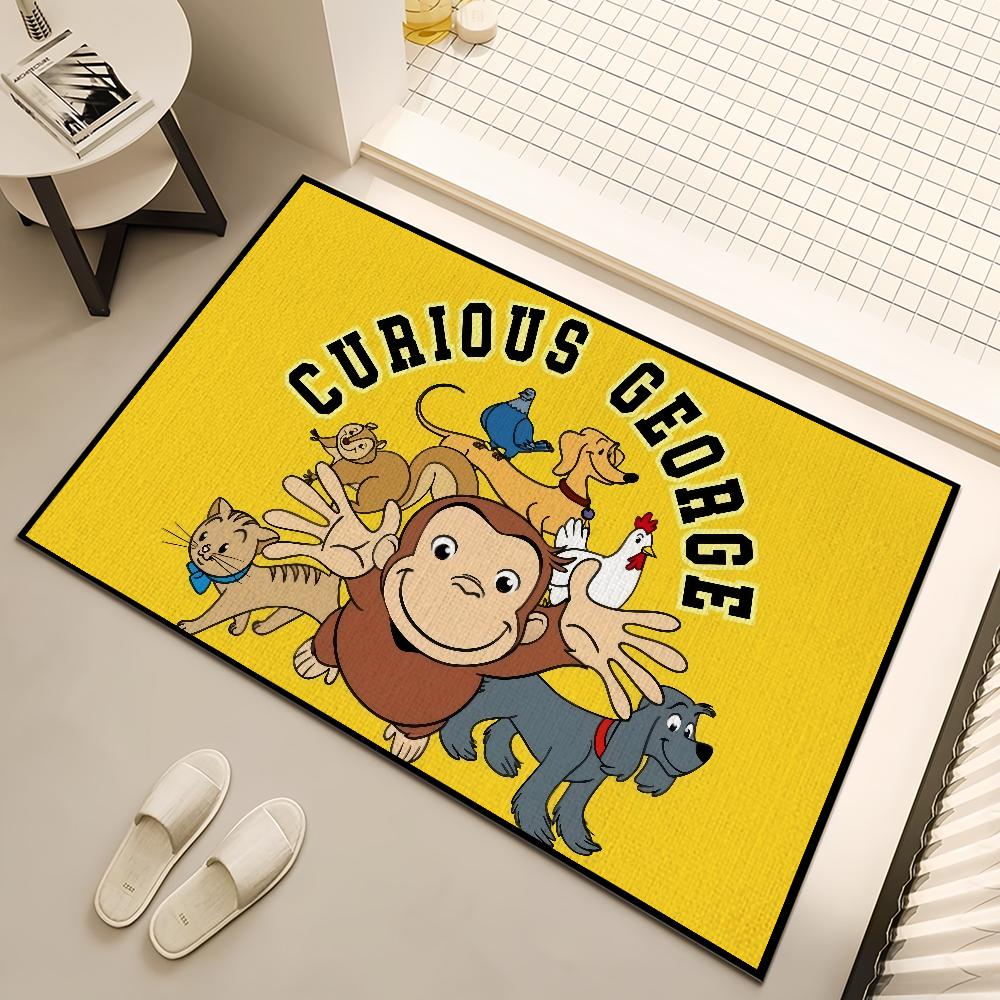 cartoon funny art monkey C-Curious G-George small carpet Rug Home Decor Bedroom Mat Hallway Balcony Entrance Doormat Decoration