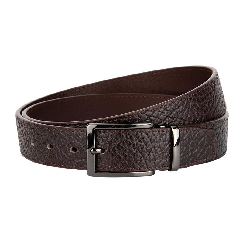 Men s Business High-end Genuine Leather Belt Trendy Youth Jeans with Head Layer Pure Cowhide Commuter Student Belt Men 110cm