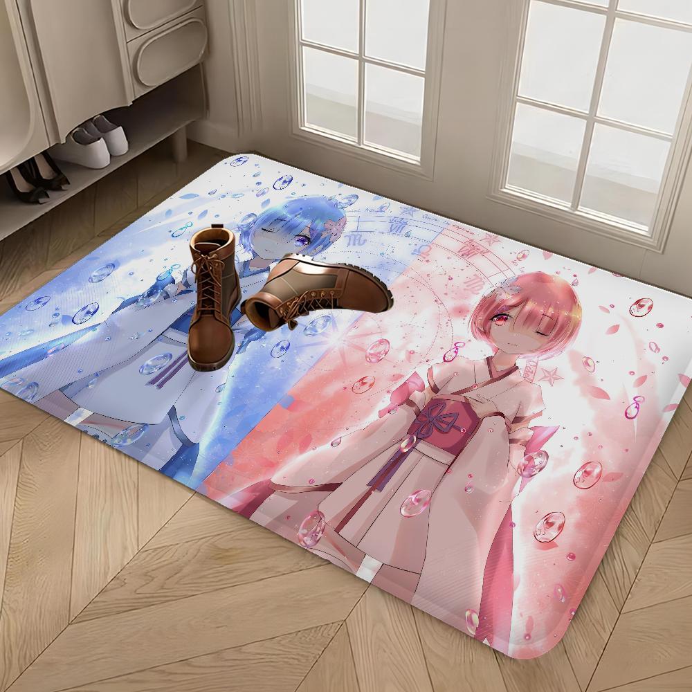 Re Zero Anime Room Mats Retro Multiple Choice Living Room Kitchen Rug Non-Slip Welcome Rug