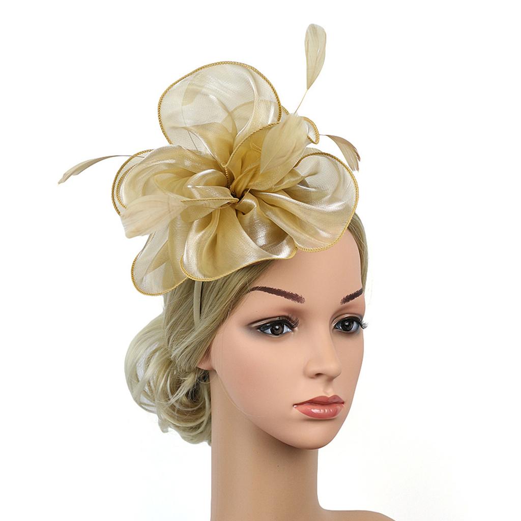 Lady Fascinators Headband Elegant Pearls Opera Necklace Earrings Lace Gloves Set 1920s Versatile Headwear