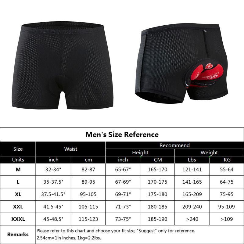Ropa interior de ciclismo para hombre con acolchado 3D de gel de primera calidad y tejido de malla de alta elasticidad