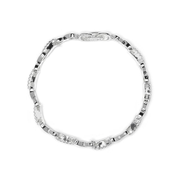 Bracelet - LUXENTER - Raak - Oxyde de zirconium brillant - Finition rhodiée argent - Longueur 18 cm
