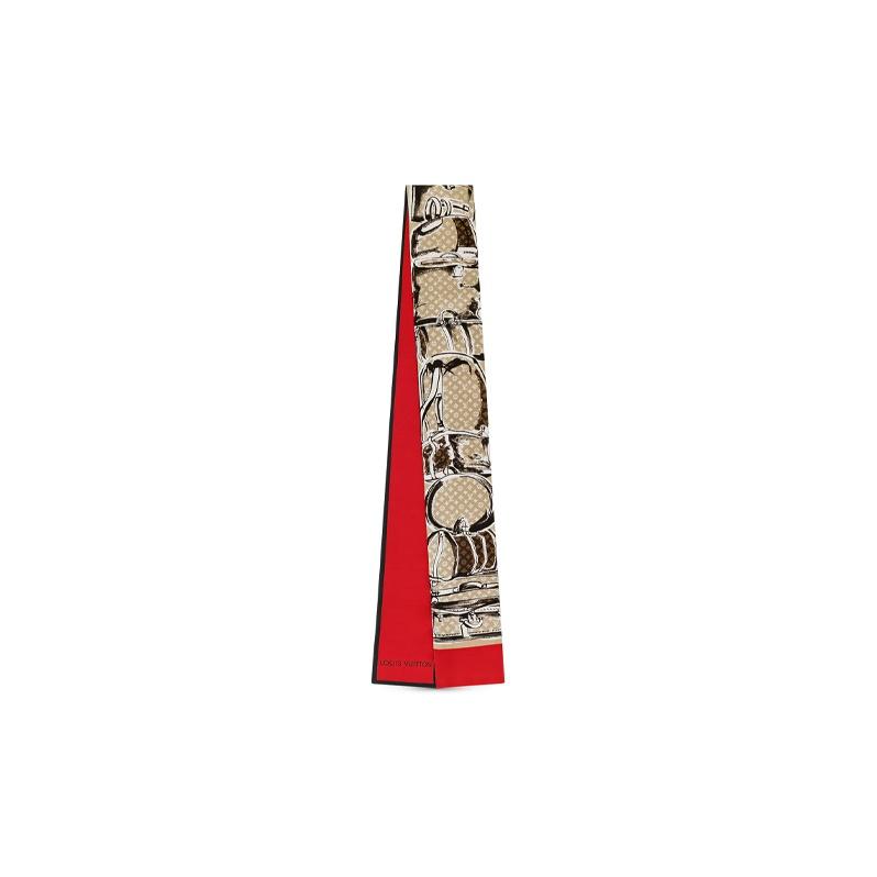 

Louis Vuitton Silk Red Bandou Trunk Headband Women accessories M73964 Basic Packaging-Box Not Included