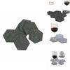 Versatile And Stylish Pack Of 6 Felt Fabric Hexagon Cup Mat Drink Coasters For Any Beverage
