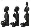 Meditation Skeleton Statue and Yoga Skeleton Statue Mini Set Resin Craft Ornaments Halloween Party Decoration Table Gothic