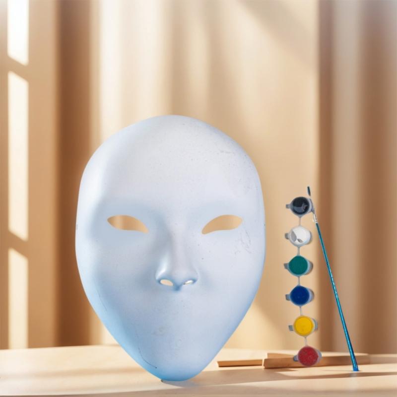 Nuo Operas Mask DIY Full Face Masks Plain White Mask Blank Paintable Mask Mardi Gras Mask Masquerades Mask Party Mask