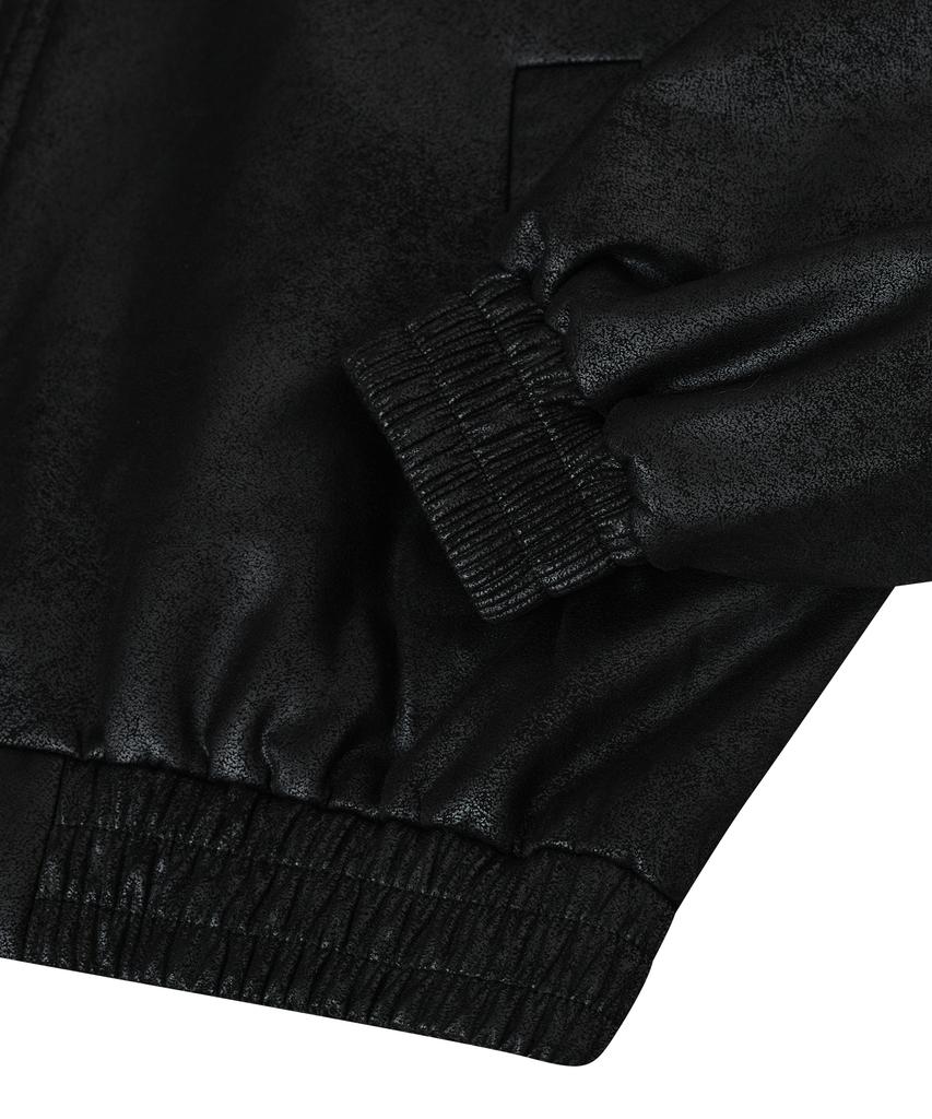 Standarderror 87-Stan009 [Renewal] Standard Blouson Suede Jacket Cracked Black (C Type)