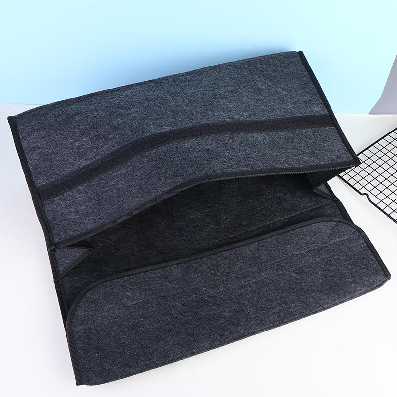 Foldable Premium Dark Gray Felt Storage Box Large Organizer Car Trunk Boot Auto Parts Anti Slip Home Office Durable Tool Box