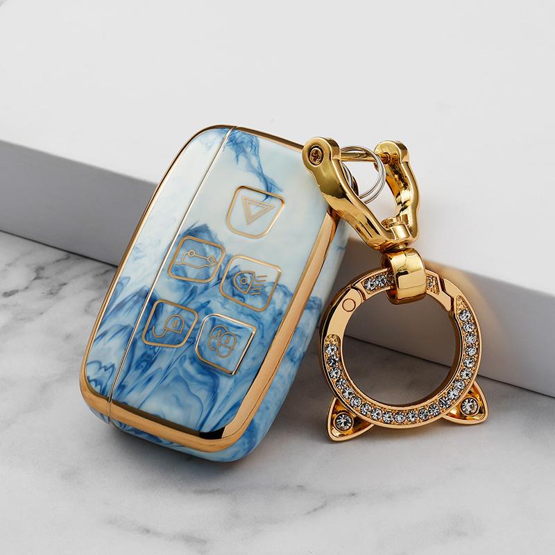 Free Sample TPU Jade Pattern Car Key Case Remote Control Protector Cover Compatible Land Rover Range Rover Sport Velar Discovery