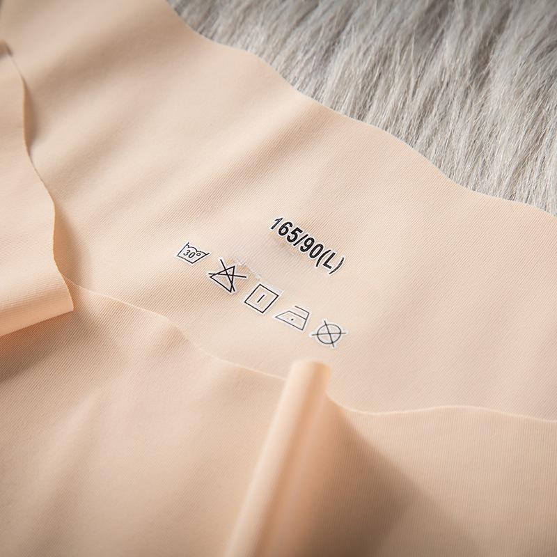 5PCS ice silk seamless ultra-thin wavy girls' underwear, solid color breathable large size low waist one-piece women's briefs