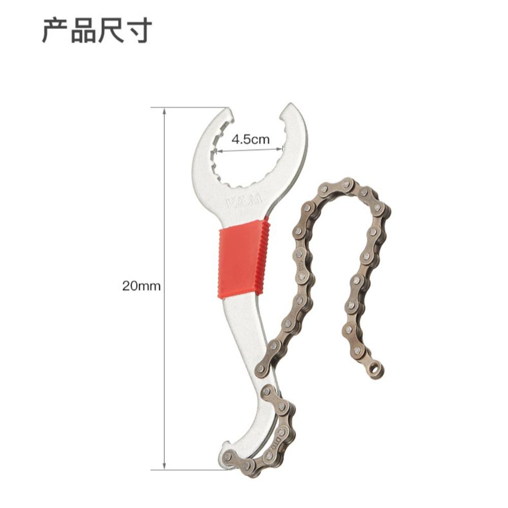 Bicycle Cassette Removal Tool 3-in-1 Combo with Chain Whip and Bottom Bracket Spanner for MTB Road Bike Flywheel Repair