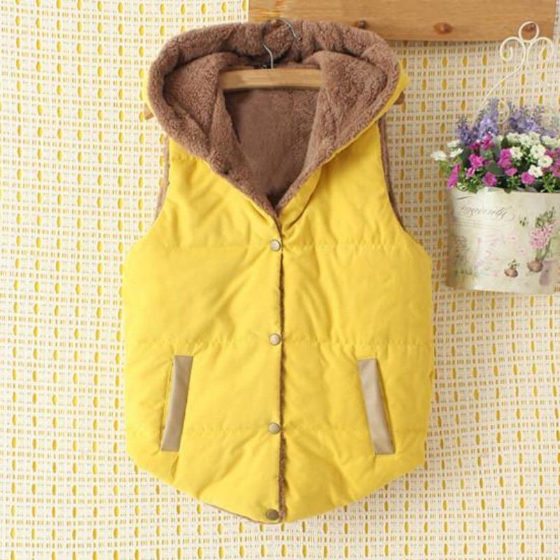 Купить Женский жилет с капюшоном и плюшевой подкладкой, однобортный ...