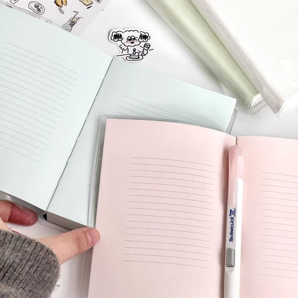 Paper A6 Notebook Transparent Cover Journal Handbook Ins Student Notepad  Office School Supplies