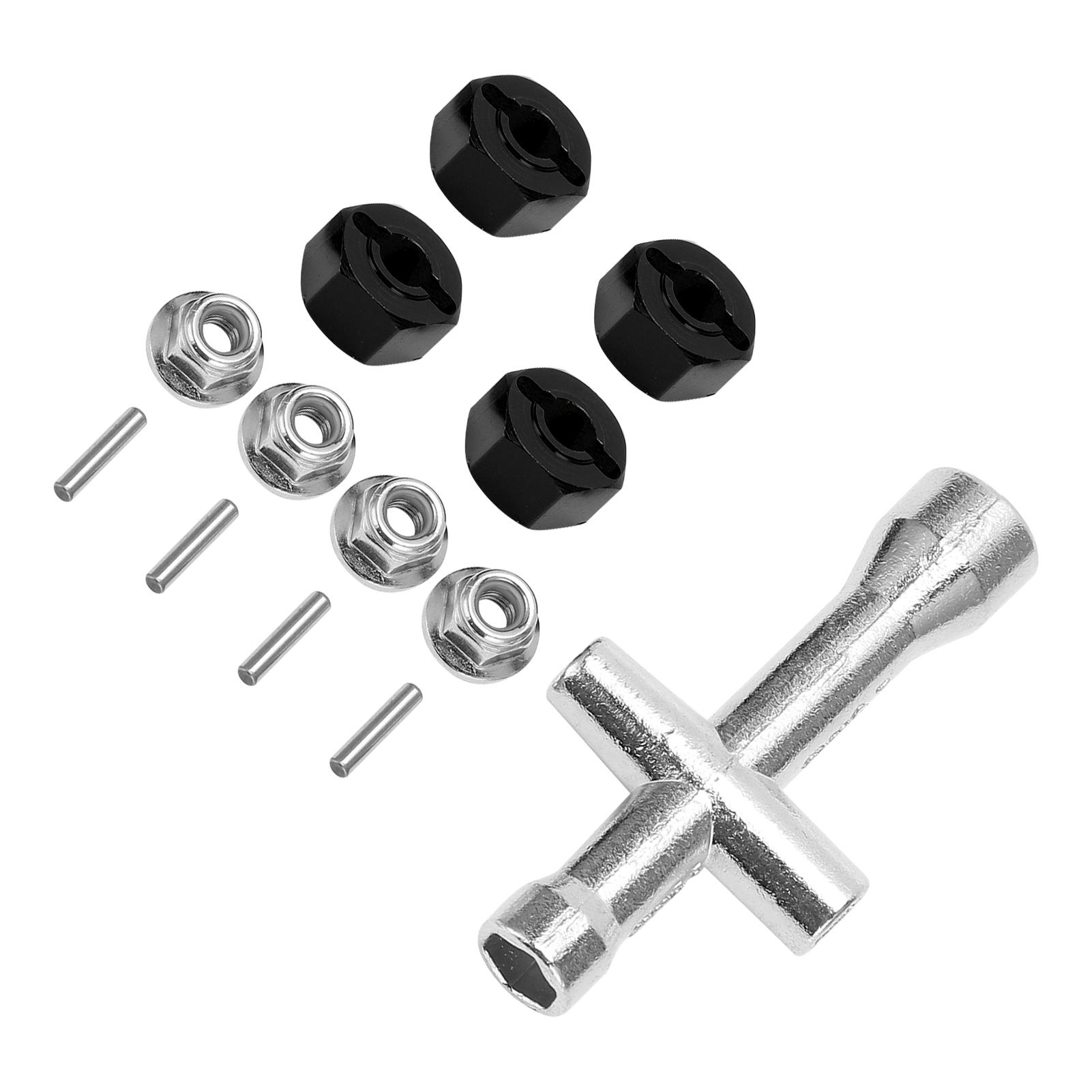 

12mm Hex Wheel Hub Adapter 7mm Thickness M4 Flanged Lock Nut Wrench for 1Celsius10 RC Car