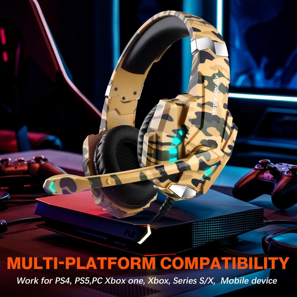KOTION EACH G9000 Pro Kabelgebundenes Gaming-Headset mit leuchtendem Over-Ear-Design