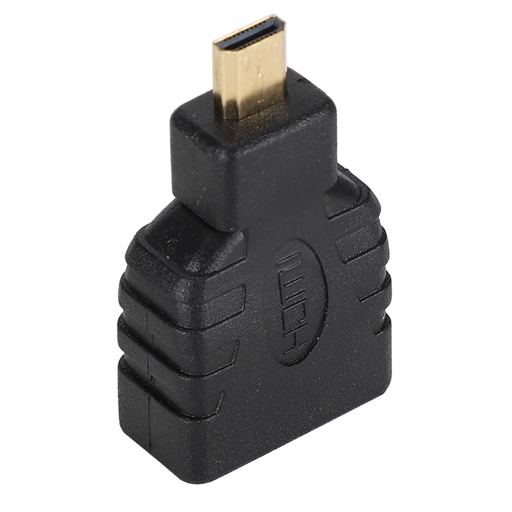 10 Pcs Black ABS Micro HDMI to HDMI Adapter Connector Support 1080P for Raspberry Pi 4B