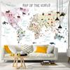 26-1 Tapestry Wall Hanging Retro Cartoon Map Psychedelic Boho Kids Room Background Room Decoration