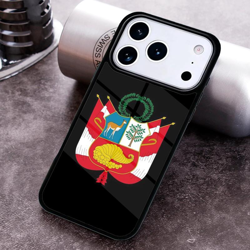 Peru Flag Phone Case for iPhone 17 16 15 Pro Max Air 14 13 12 11 Plus Shockproof Capa Cover