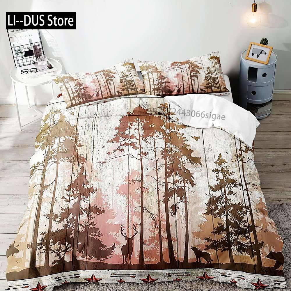 

Comforter Moose Black Bear Queen Set Wildlife Deer Bedding Set Rustic Bedroom Decor For Men Boyfriend Teen Boy2 S Comforter (quilt)-EU Single(135*200cm)3pcs