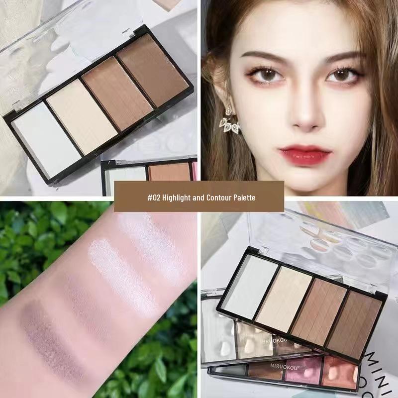 

Mijoqo V-Face Contouring Blush: Four-Color Highlight & Shading Powder for a Natural 3D Look