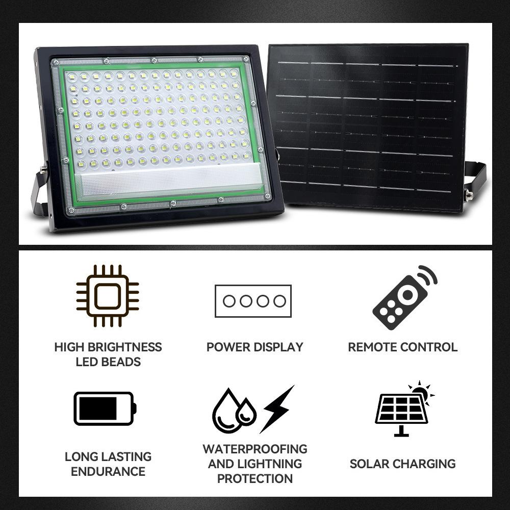 100W/50W Solar Lights Garden Folding Solar Floodlight Outdoor Waterproof Intelligent Light Sensing Courtyard LED Lighting