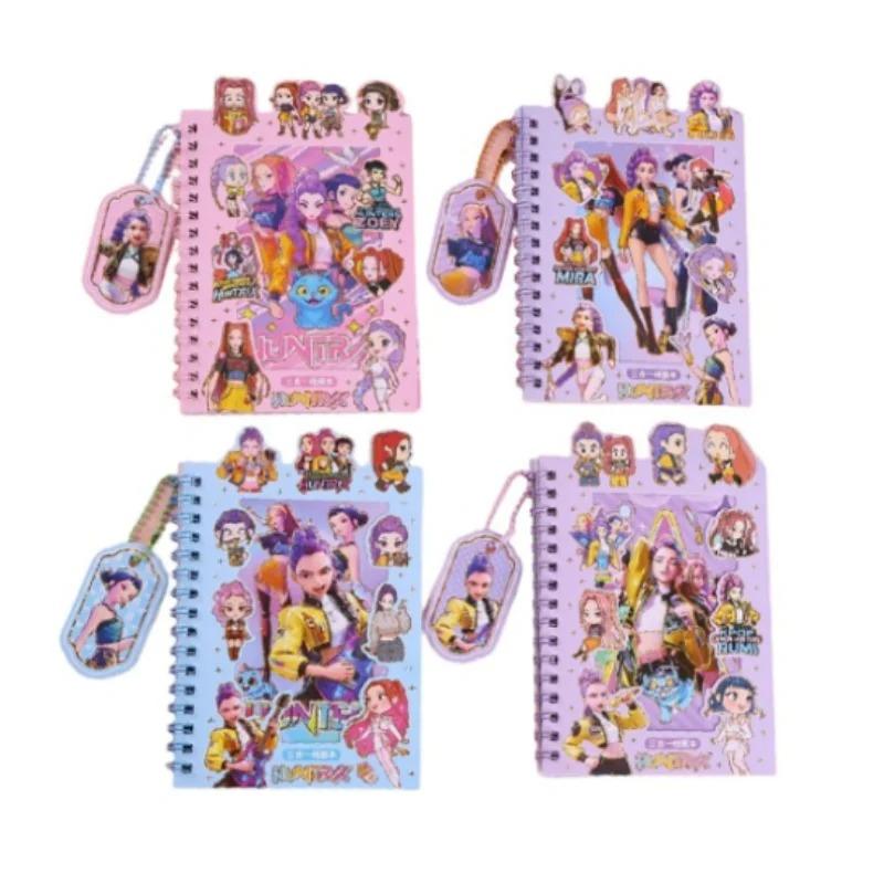 K-POP Demon Hunters 3-in-1 Coil Notebook Stickers DIY Journal Material Phone Case Decor Stickers Stationery Gift for Fans