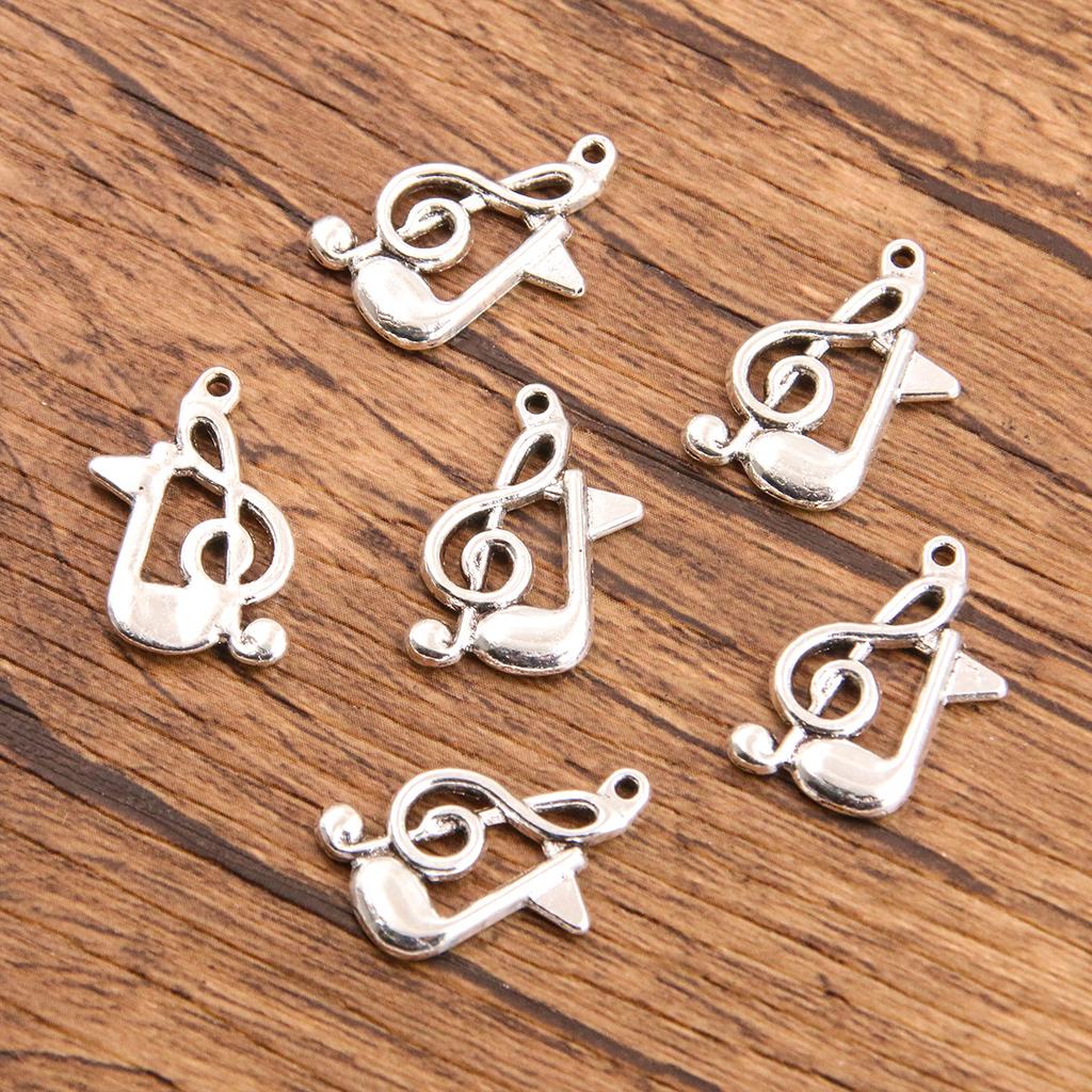 10pcs Musical Note Pendant Piano Guitar Microphone Speaker Suona Music Equipment Alloy Jewelry Accessories
