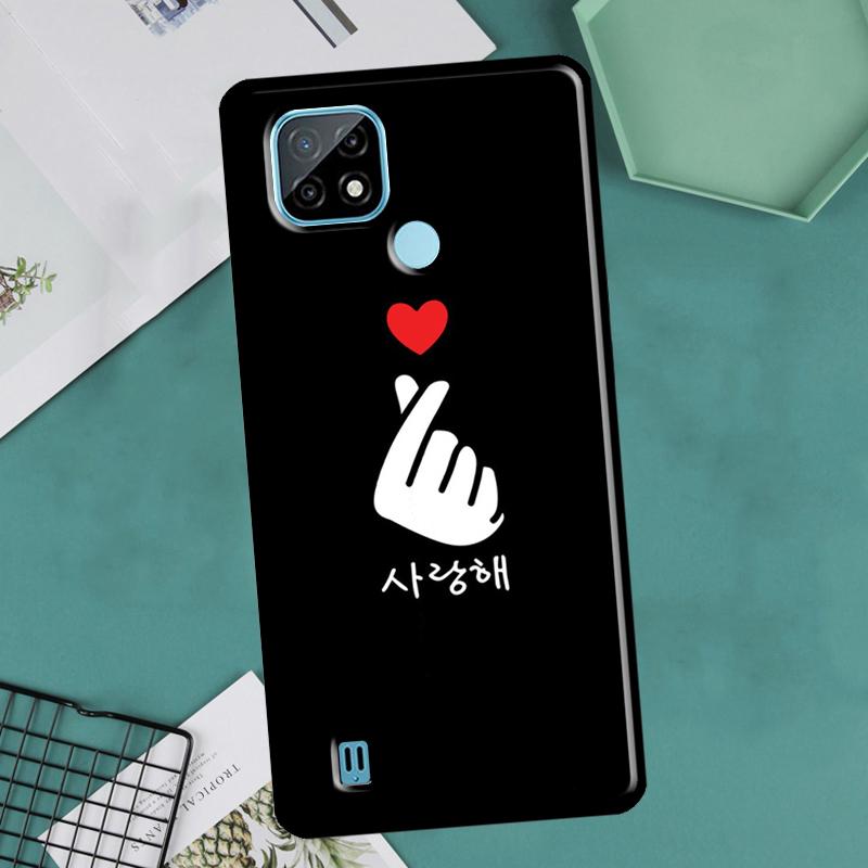 Kpop Finger Heart For OnePlus 10 Pro 9 Pro 8T 9R Nord2 Case For Realme 9 8 Pro 8i 9i C35 GT Neo 2 3 Master