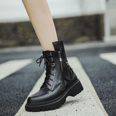 Fashion Autumn Winter Round Toe with Laces Female Short Shoes Platform Fleece-Lined Booties Sale Goth New In Hot Pu Women's Ankle Boots