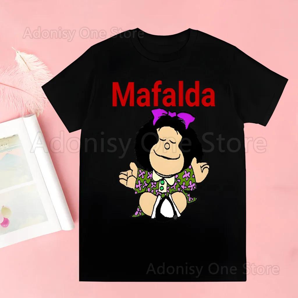 Mafalda Comic Ulzzang Cartoon Kawaii Men Harajuku Tops Summer Tops Graphic Tees Men Kawaii T-shirt Clothes boysT Shirt