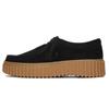 Clarks Moda Solado Grosso Bico Redondo Retrô Confortável Respirável Cano Baixo Sapatos Casuais Femininos sapatos casuais Preto 261720444