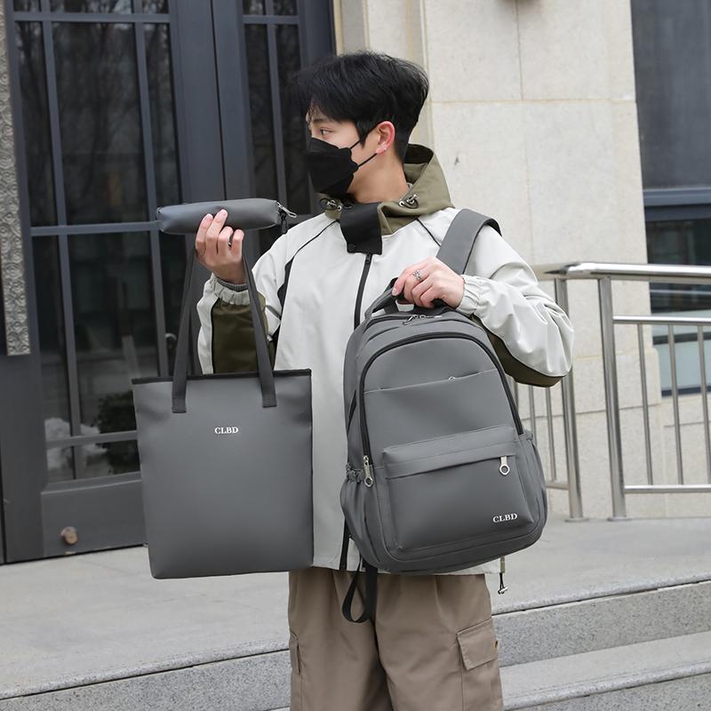 Batoh Set Student Schoolbag Muž Business Water-Repellent Backpack