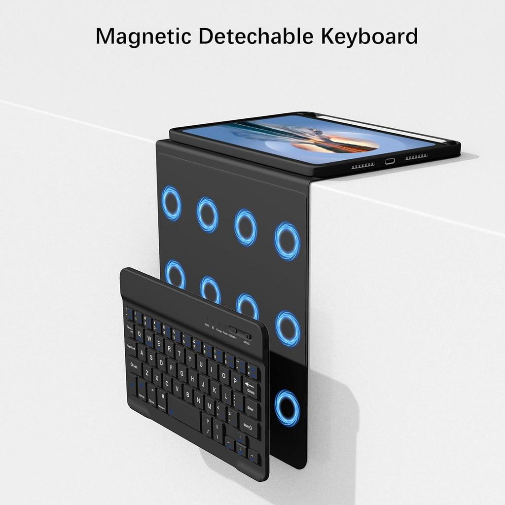Wireless Keyboard Case for iPad Mini 6th Generation (A17 Pro) 2021 8.3-inch, with Pen Slot