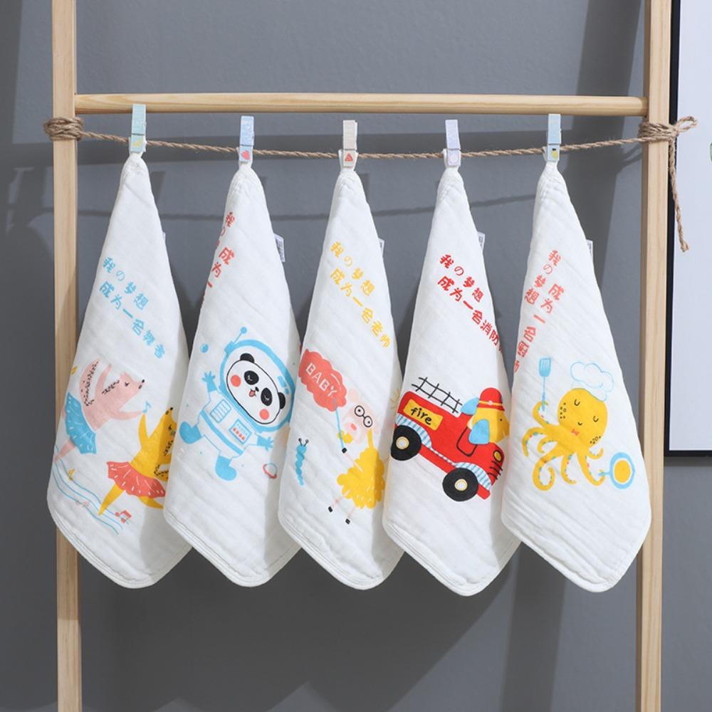 5PCS Face Wipes Baby Gauze Towels Super Soft Cartoon Infan Washcloth  Newborn Children