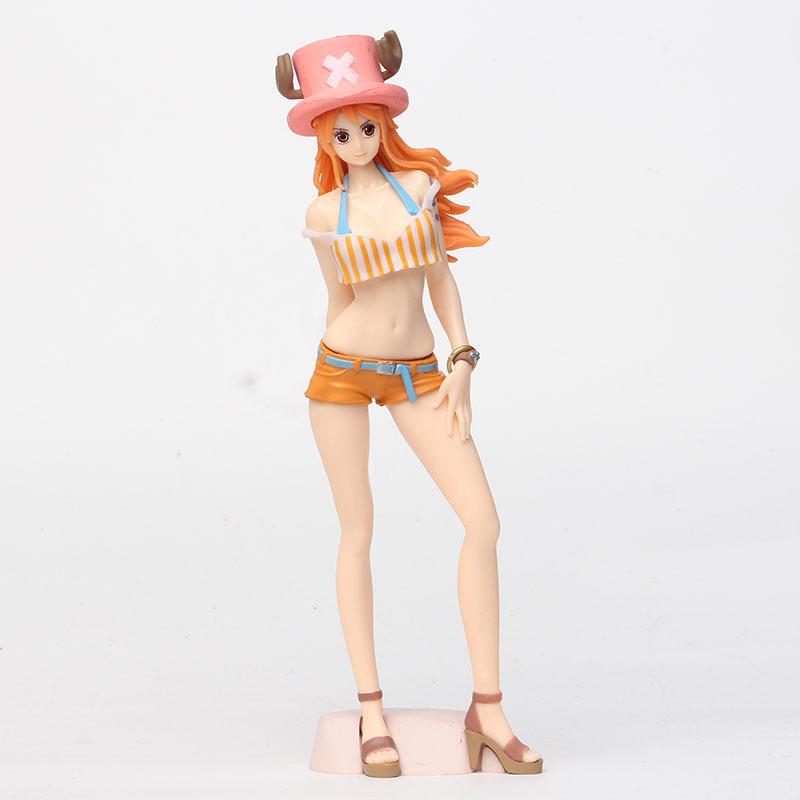 23cm Anime One Piece Kawaii Girl Figure Nami GK Statue Action Figurines Collectible Handmade Model Kids Adorable Toys Gift