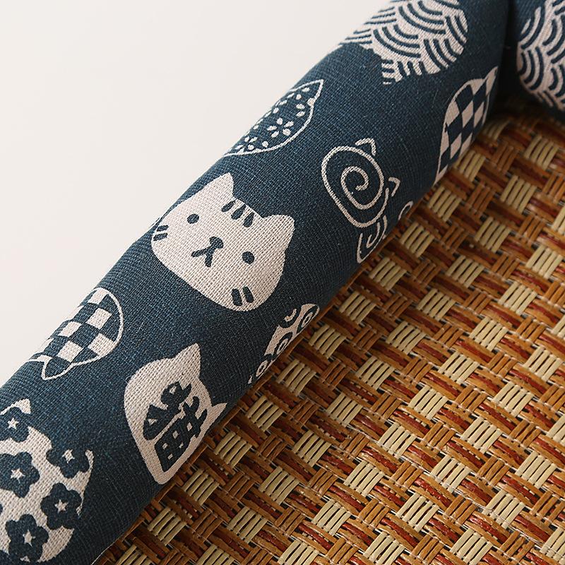 1pc Pet Dog Bed Cooling Mat Summer Cool and Breathable Cat Bed Rattan Mat Square Cool Beds All Season Universal Pet Supplies Wear-resistant Durable