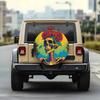 Universal Wheel Covers Featuring A Skull With A Rose Design, Suitable For Camper Vehicles, Trailers, Rvs, Suvs, And Trucks.
